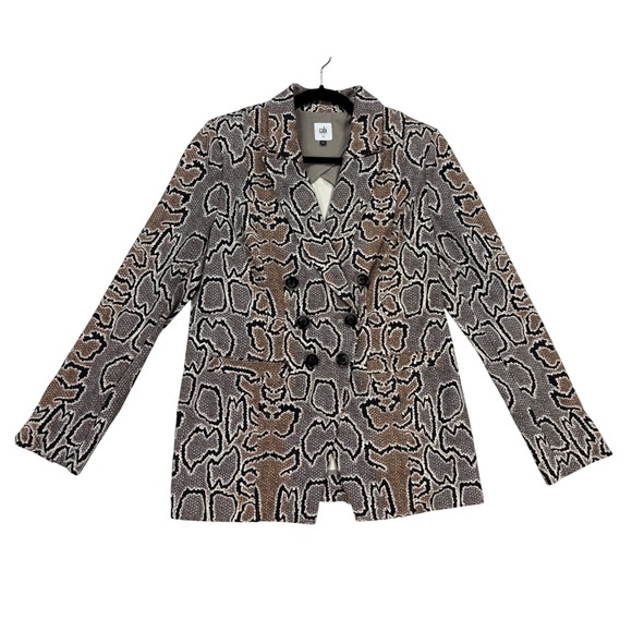 CAbi Jackets & Blazers - Cabi Snake Print Blazer Women 12 Brown Excellent Double Breasted Animal Print